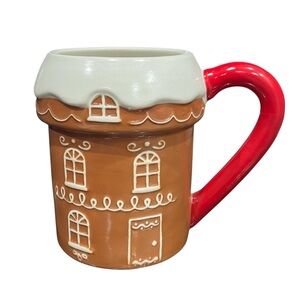 Wondershop Gingerbread House Ceramic Mug with Red Handle Stoneware Christmas